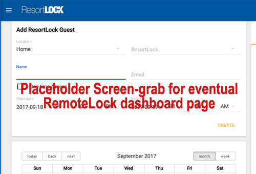 RemoteLock Dashboard Page
