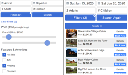 Vacation Rental Availability Search Bar