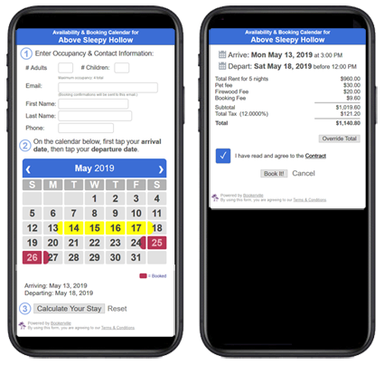 Mobile Availability Booking Calendar