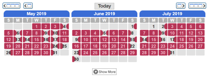 Read Only Availability Calendar