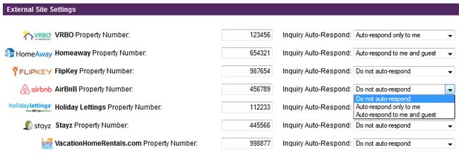 Vacation Rental Inquiry Auto-Responder Settings